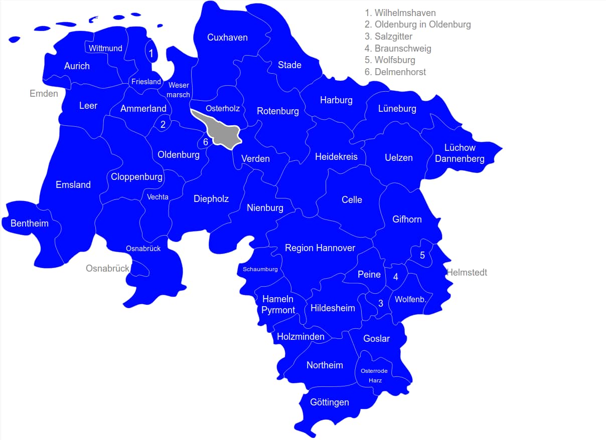 Karte-Niedersachsen